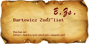 Bartovicz Zsüliet névjegykártya